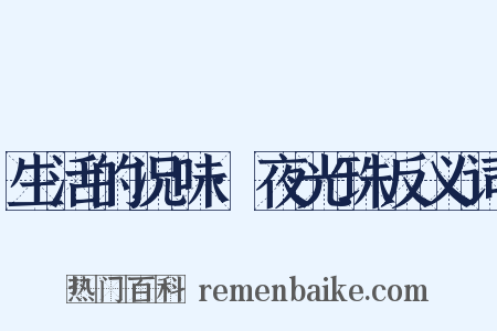 生活的况味·夜光珠反义词是什么意思的图片